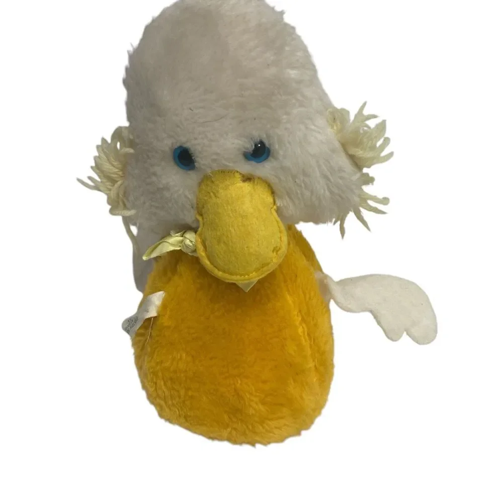Vintage Eden‎ Duck Rattle inside Stuffed Animal Plush Bow 9